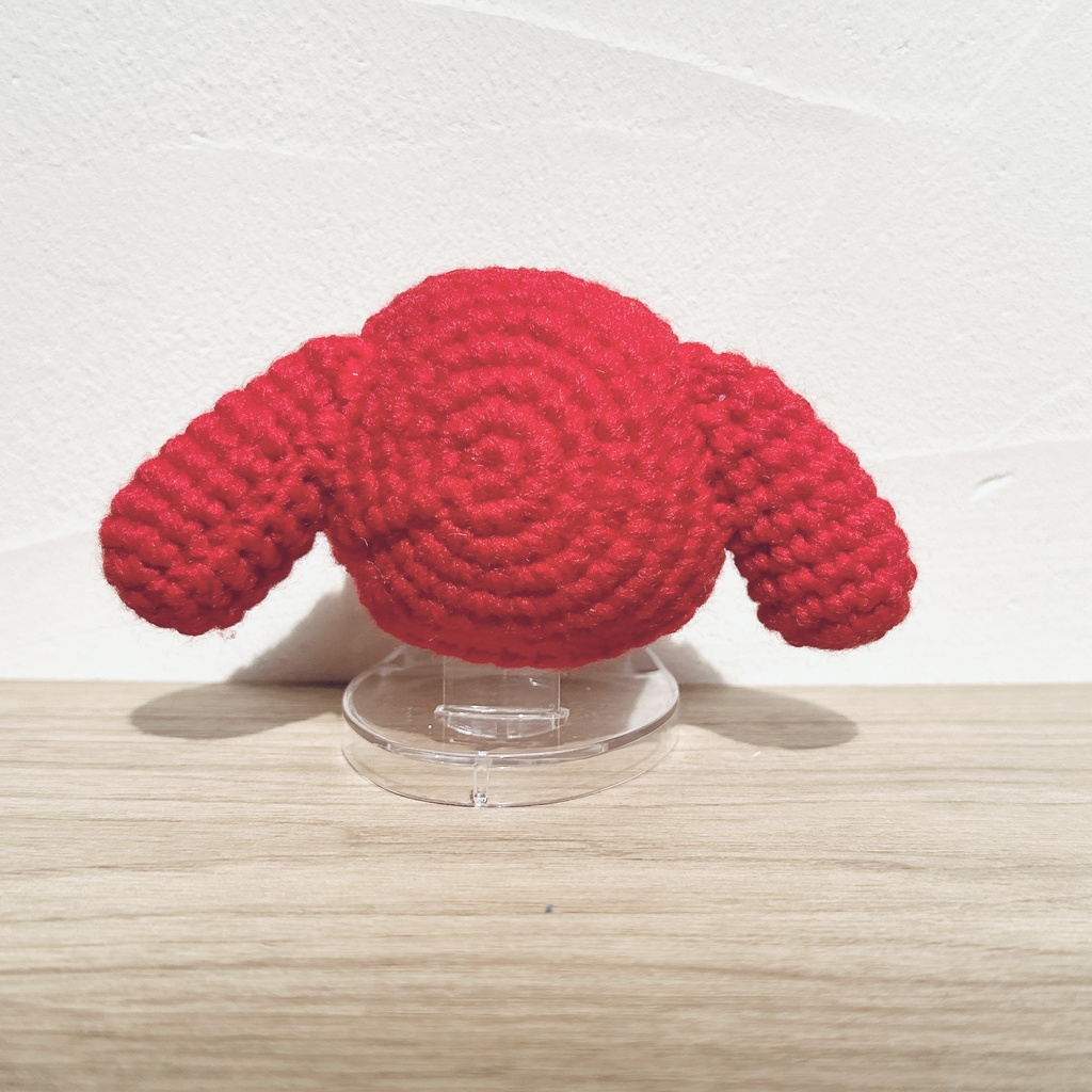 ぬいずきん(垂れ耳うさぎ×レッド) 10cmぬい用