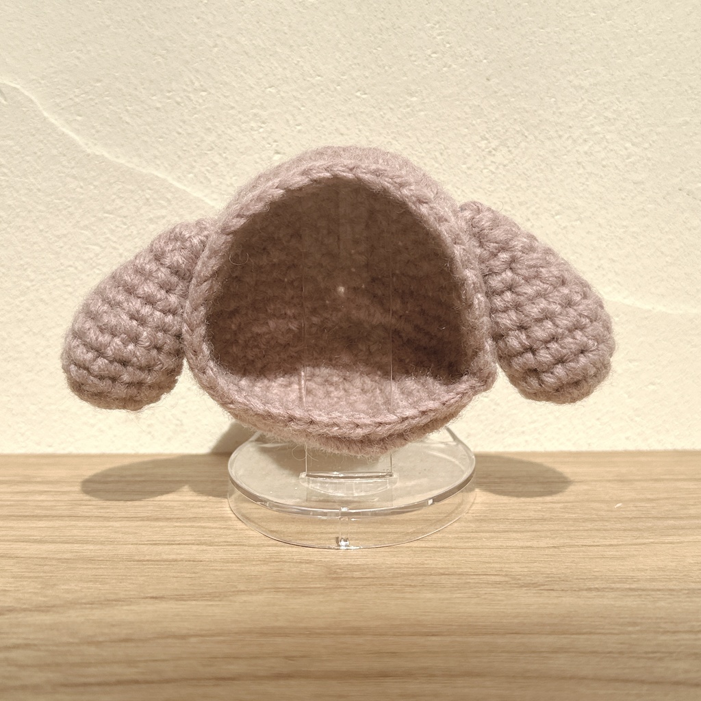 ぬいずきん(くま・うさぎ×くすみピンク) 10cmぬい用