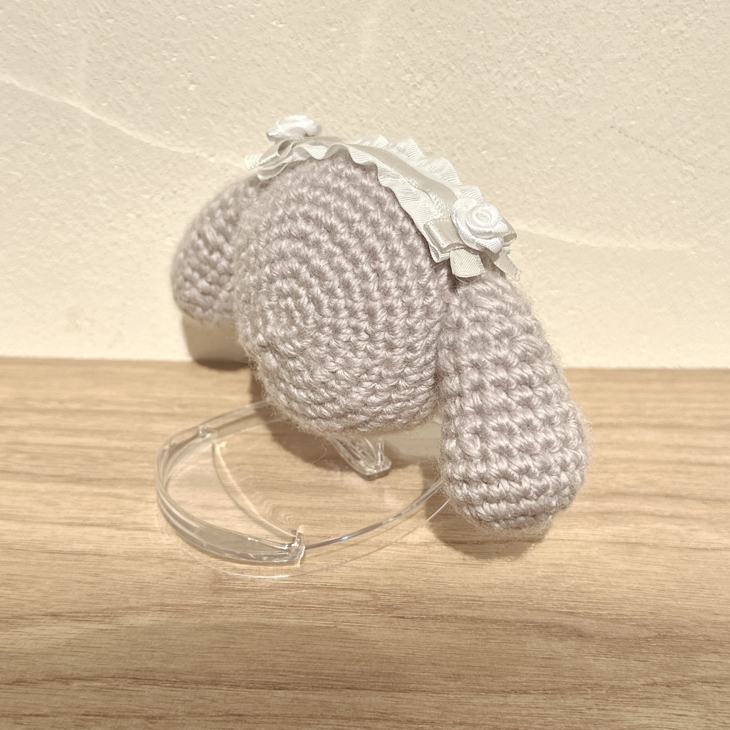 ぬいずきん(くま・うさぎ×くすみピンク) 10cmぬい用