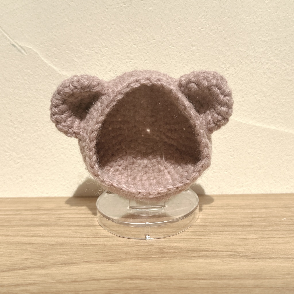 ぬいずきん(くま・うさぎ×くすみピンク) 10cmぬい用