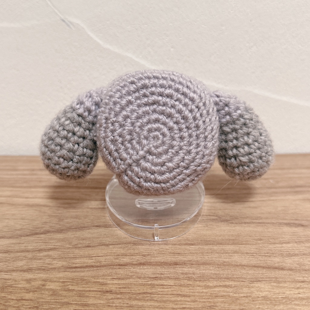 ぬいずきん(垂れ耳うさぎ×ツートングレー) 10cmぬい用