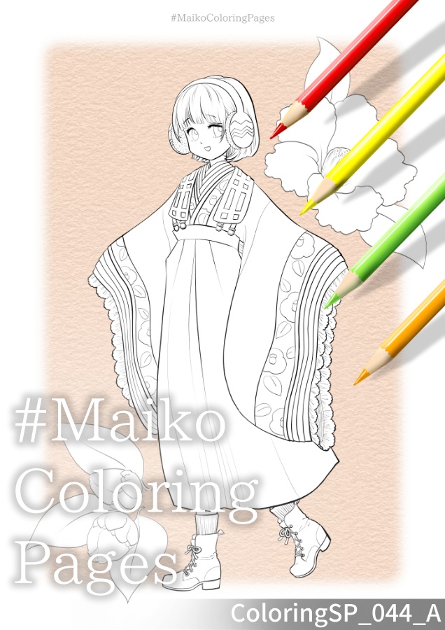 44 十二単アレンジ 冬 Maiko Coloring Pages Booth