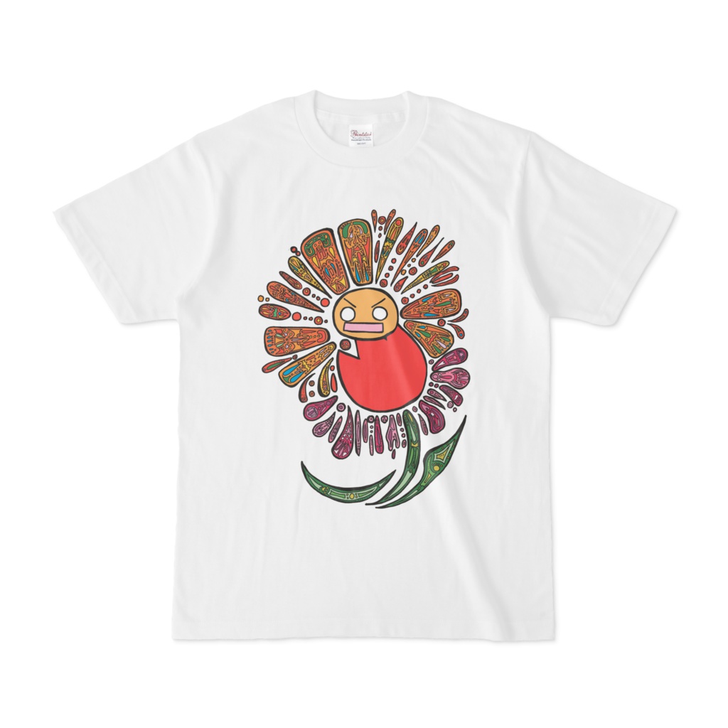 不思議シリーズ 花咲くマユペロTシャツ ホワイト F0003
