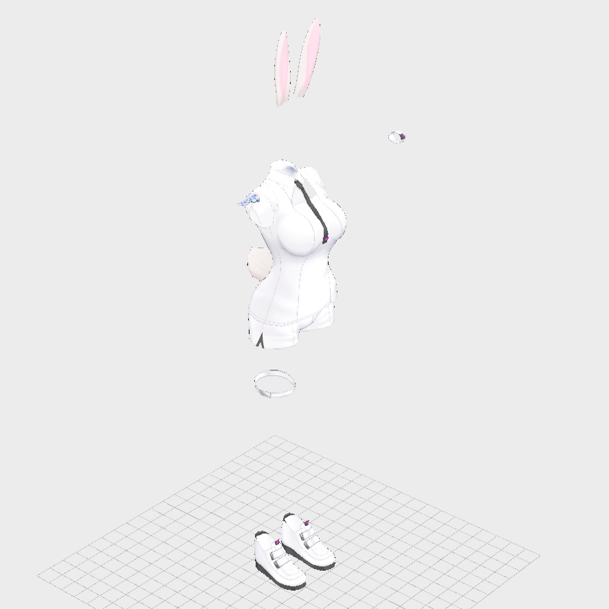 ミラリ-mirari-1.1【ウサ耳、ウサしっぽ】【オリジナル3Dモデル】