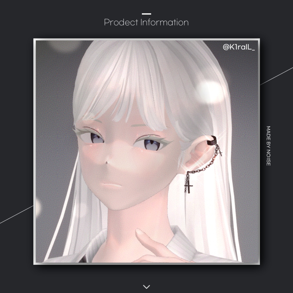 Cross chain earrings For Grus, Kikyo, Selestia