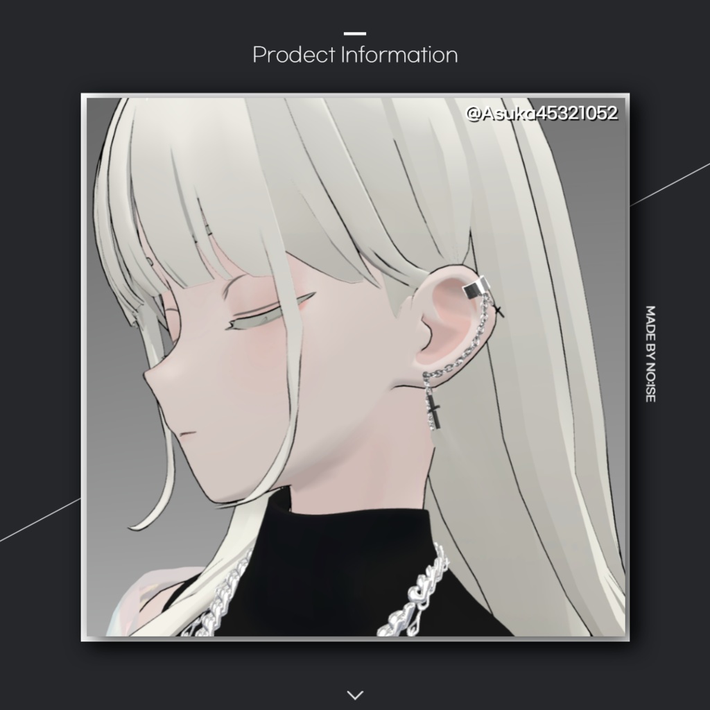 Cross chain earrings For Grus, Kikyo, Selestia