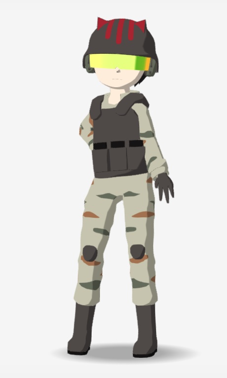 【VRM】Cartoon Mob Soldier【for cluster / VRChat】