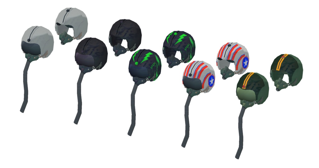 【FBX】ジェット戦闘機ヘルメットセット