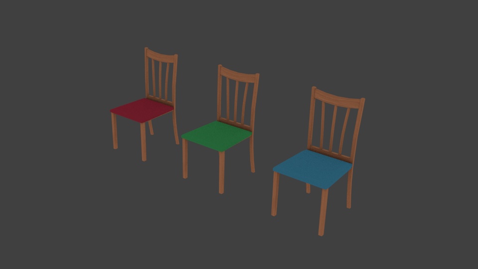 【3Dモデル】三種類の椅子【無料配布】