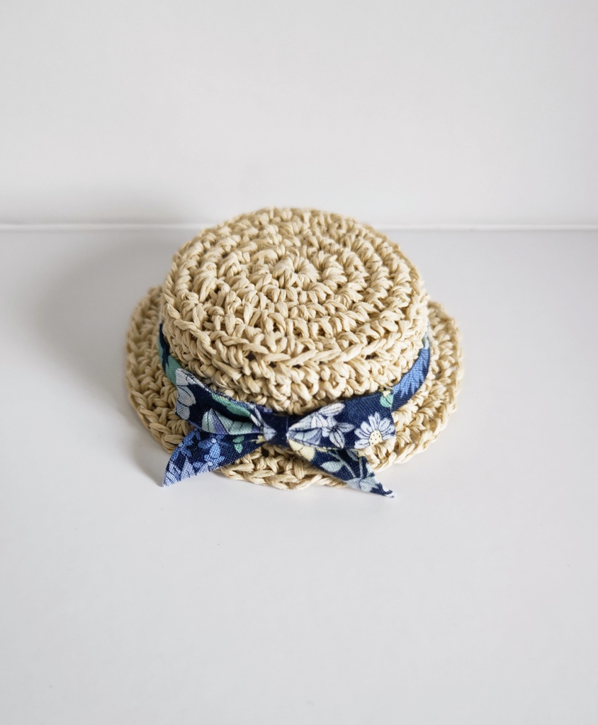 *新作*リボン付き ぬいちゃん用麦わら帽子