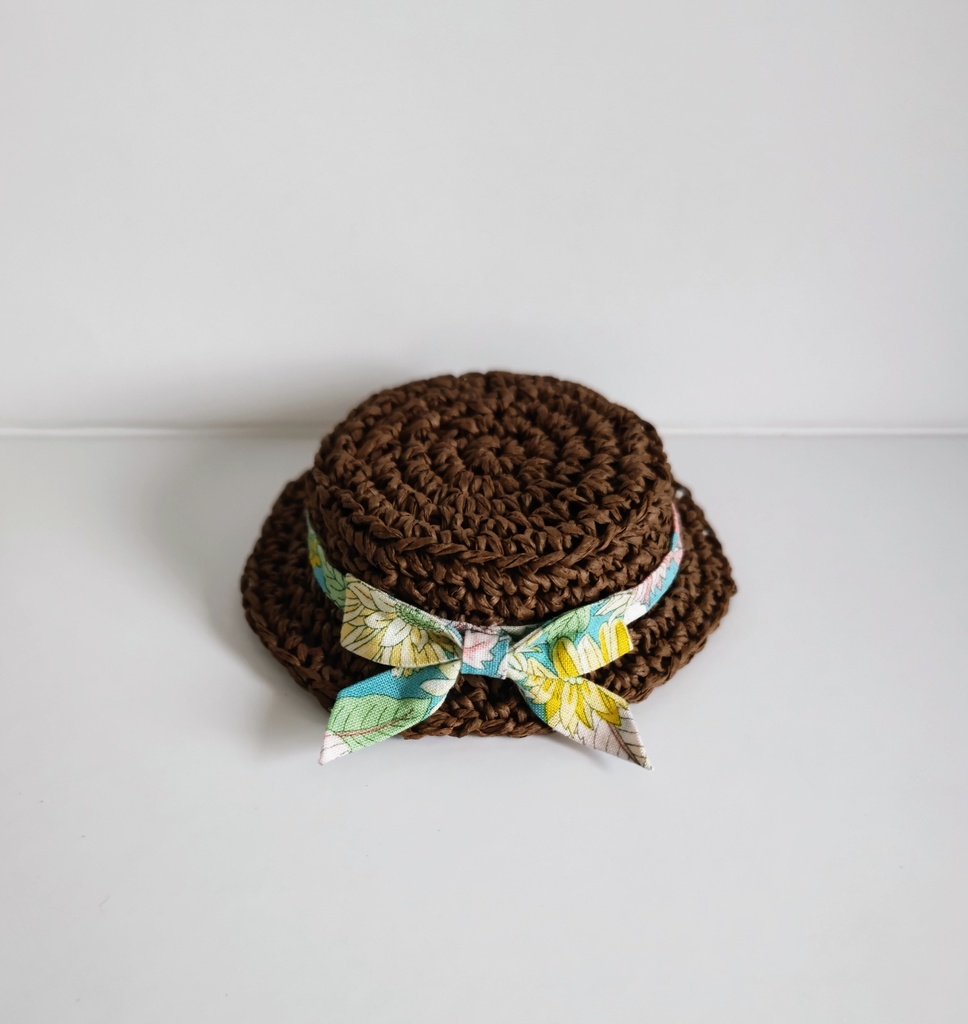 *新作*リボン付き ぬいちゃん用麦わら帽子