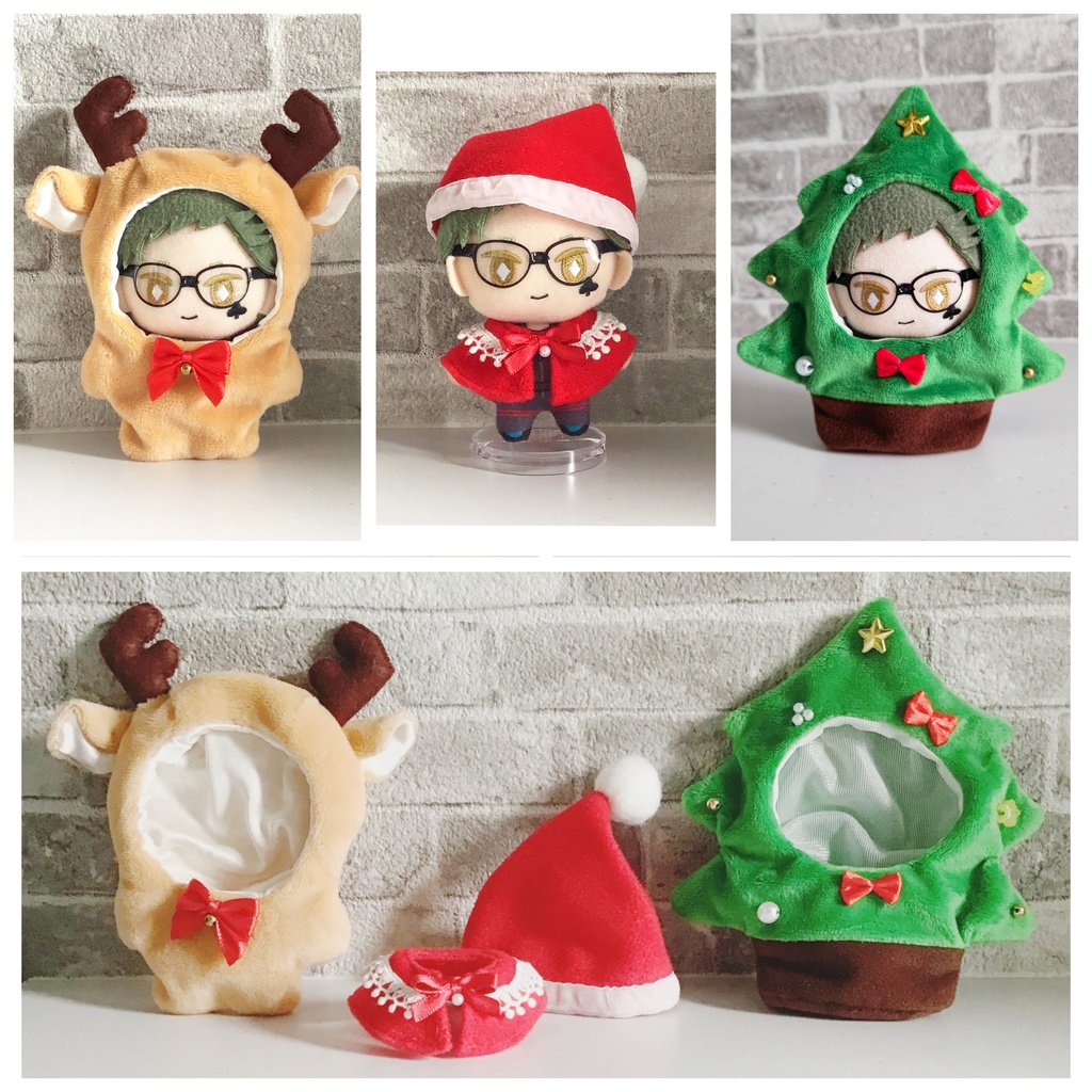 10cm〜11cm ぬい用 着ぐるみ クリスマスモチーフ