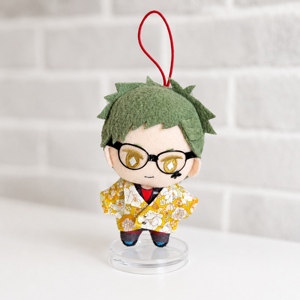 【10〜12cmぬい向け】レトロフラワー柄 アロハシャツ、インナー風胸当て付き シュシュセット有り