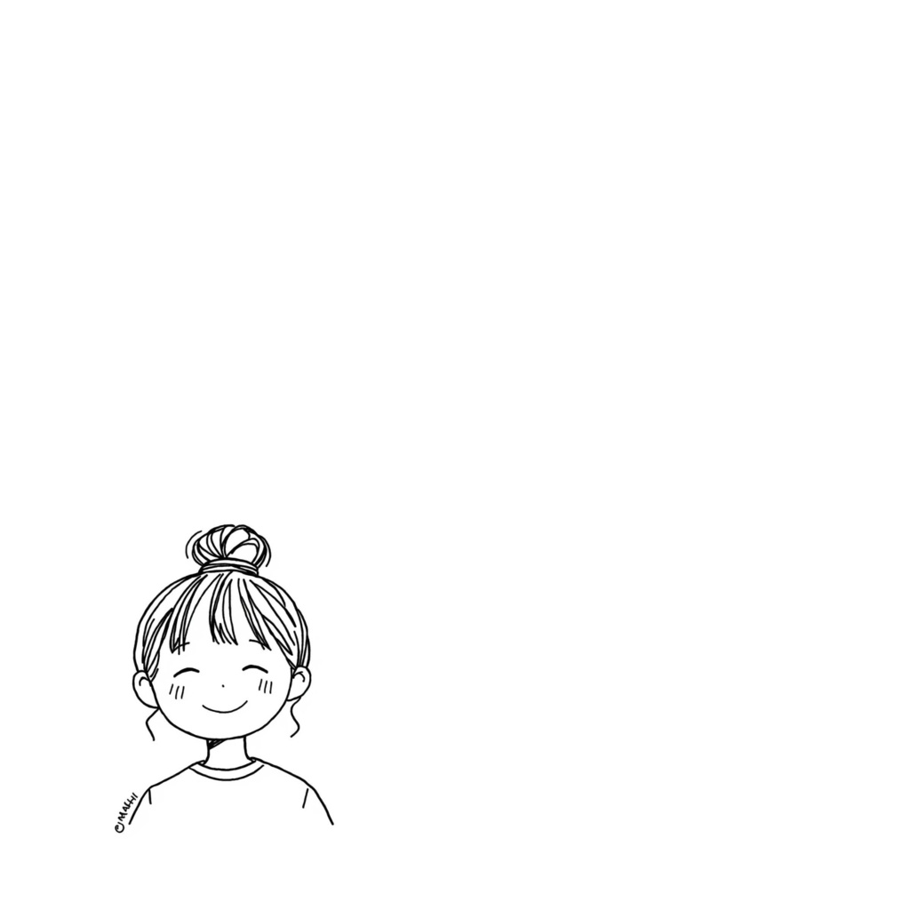 デジタルペーパー お団子頭 女の子 白