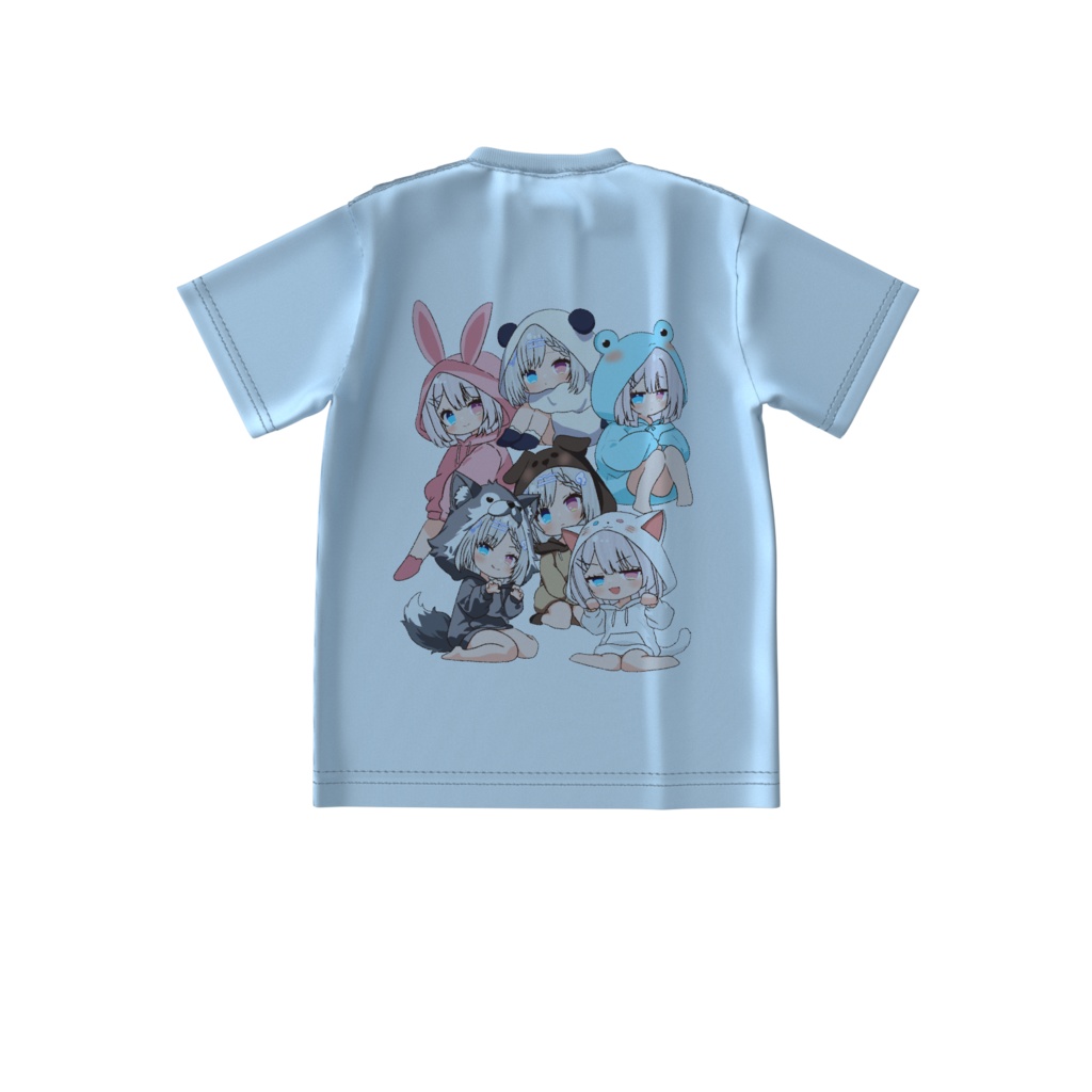 オーバーサイズビッグシルエットTシャツ(アシッドブルー)