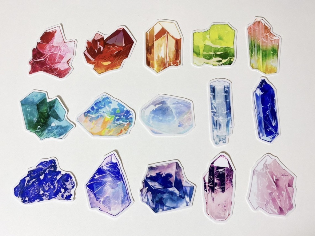 鉱物ステッカーセット【15枚入り(15種各1枚)】