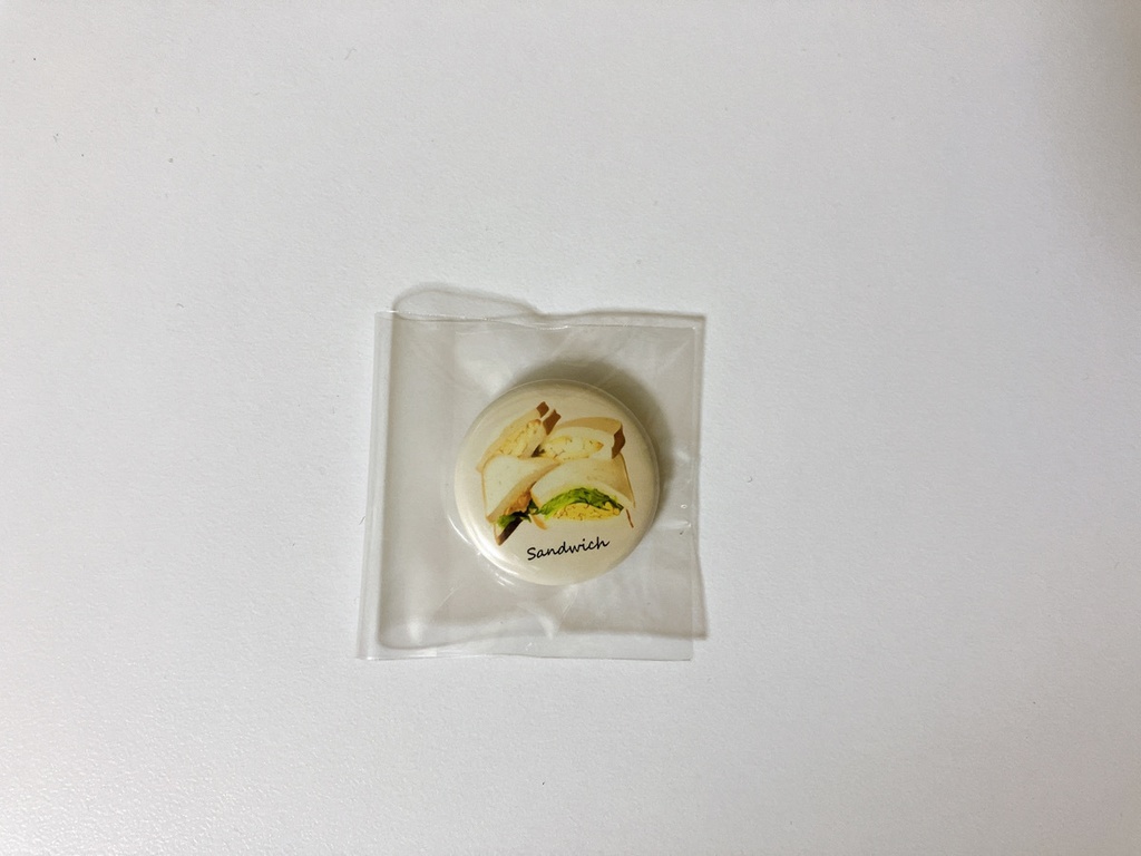 食べ物缶バッチ