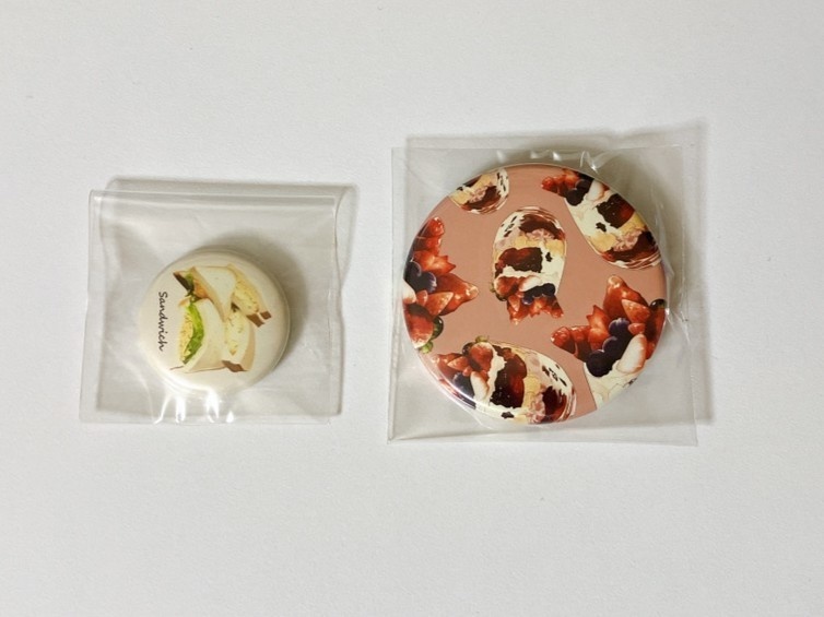 食べ物缶バッチ