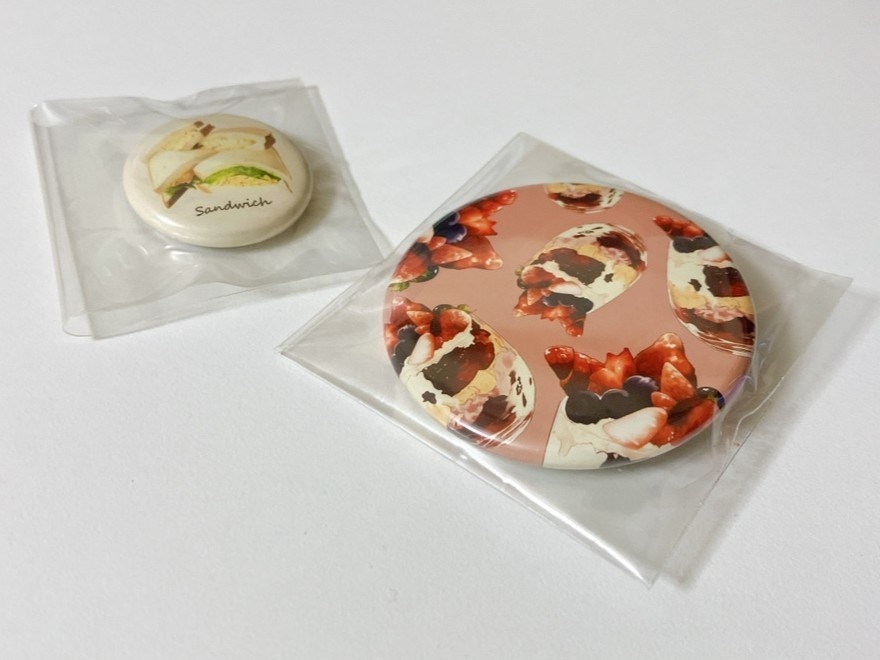 食べ物缶バッチ