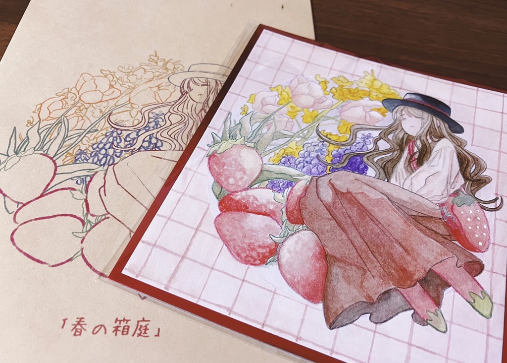 色紙原画 「春の箱庭」