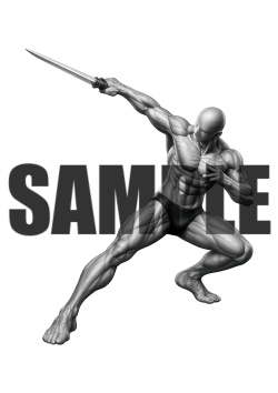 透過PNG素材｜アクションポーズ_ソード_0041 / Transparent PNG image material | Action_pose_Sword_0041