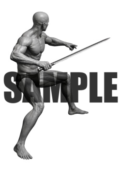 透過PNG素材｜アクションポーズ_ソード_0048 / Transparent PNG image material | Action_pose_Sword_0048