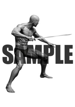 透過PNG素材｜アクションポーズ_ソード_0049 / Transparent PNG image material | Action_pose_Sword_0049