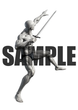 透過PNG素材｜アクションポーズ_ソード_0051 / Transparent PNG image material | Action_pose_Sword_0051