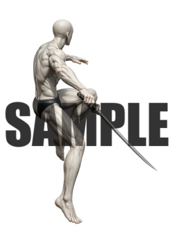 透過PNG素材｜アクションポーズ_ソード_0052 / Transparent PNG image material | Action_pose_Sword_0052