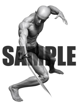 透過PNG素材｜アクションポーズ_ソード_0062 / Transparent PNG image material | Action_pose_Sword_0062
