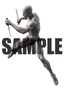 透過PNG素材｜アクションポーズ_ソード_0019 / Transparent PNG image material | Action_pose_Sword_0019