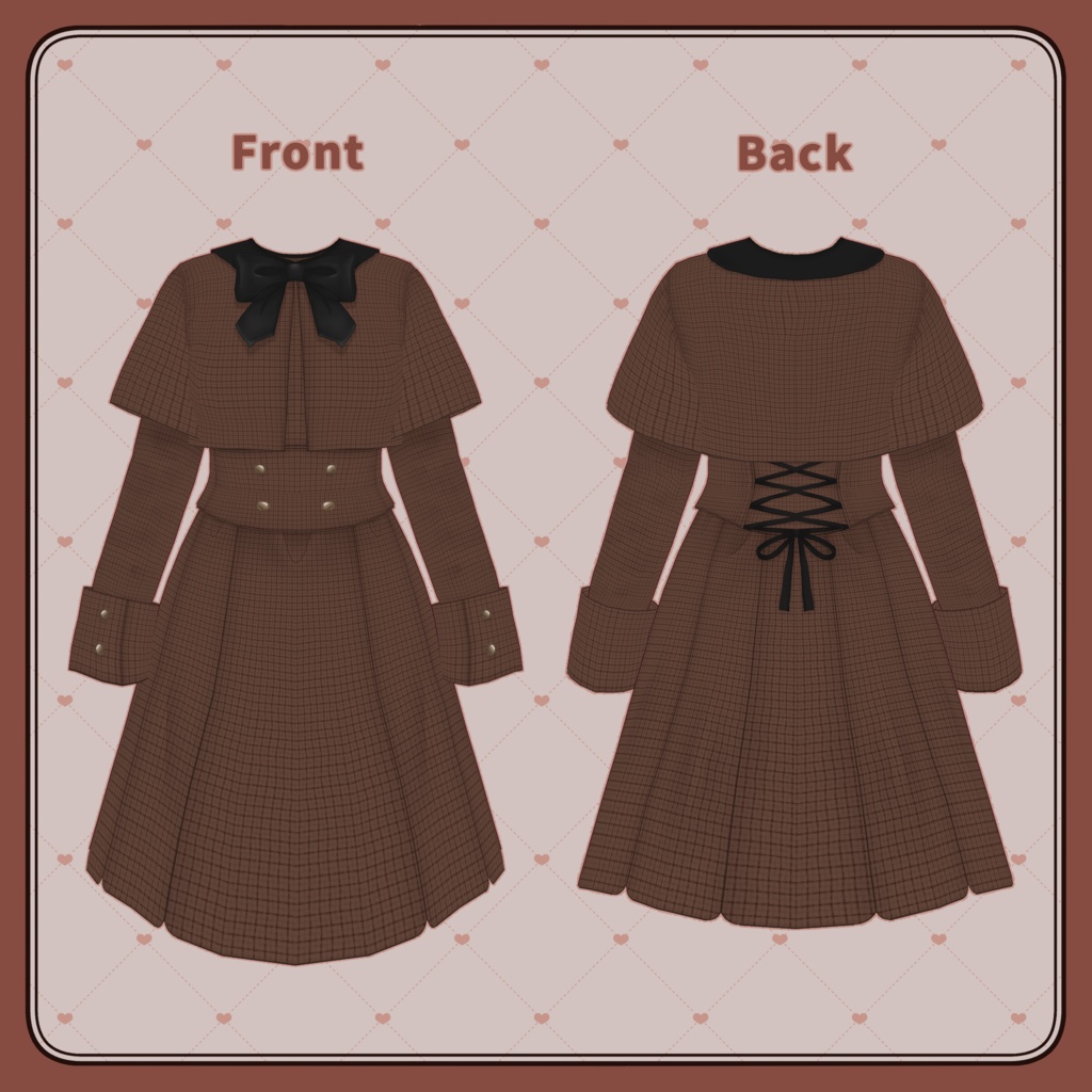 【VRoid向けテクスチャ】Classicalcheckcoat