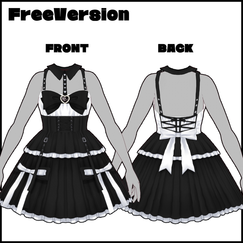 【VRoid向けテクスチャ】地下アイドル風ワンピース【無料あり】