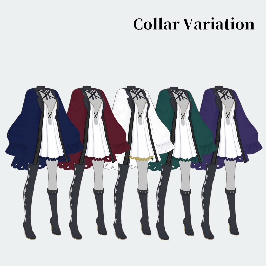 【VRoid向けテクスチャ】DiamondModernDress【無料版あり】