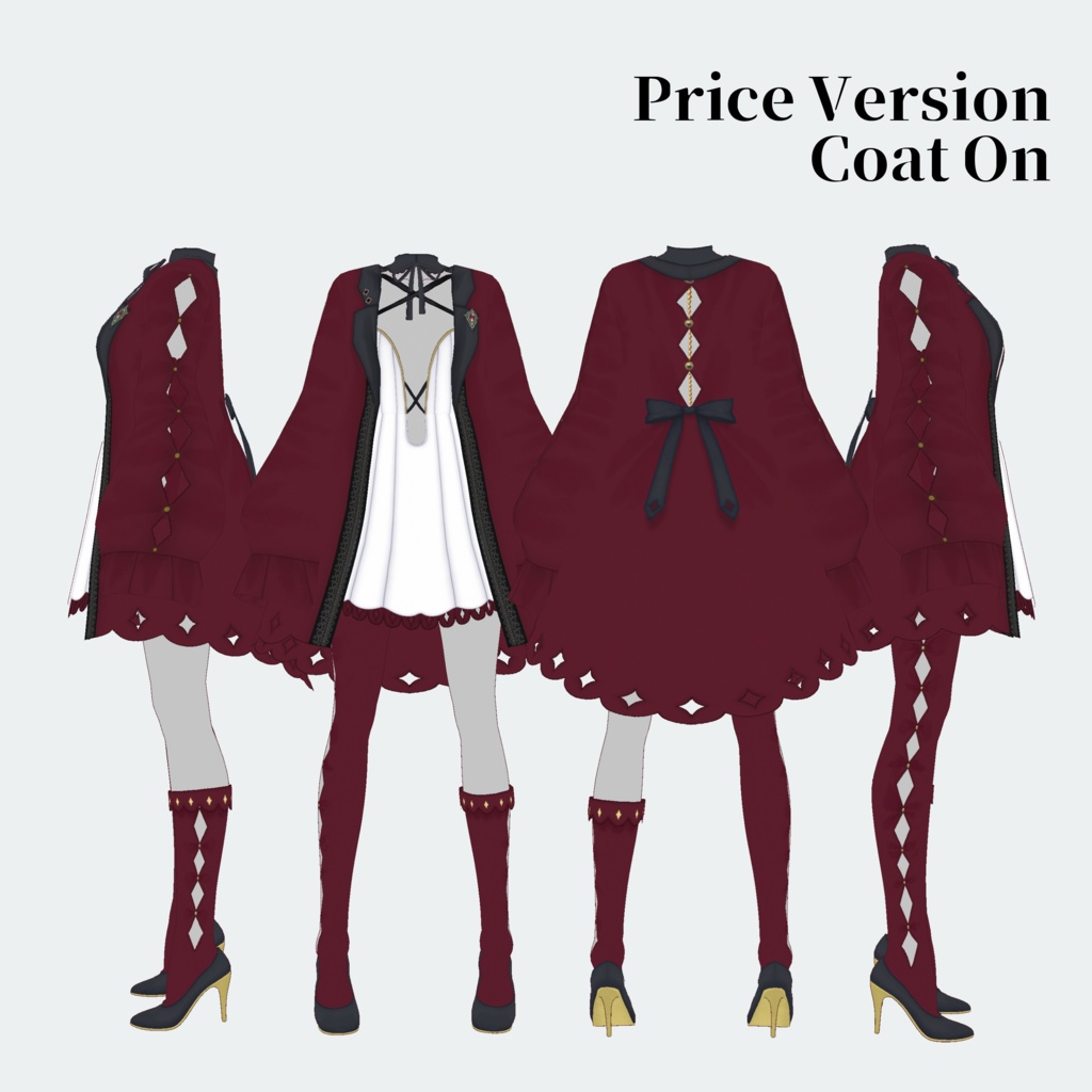 【VRoid向けテクスチャ】DiamondModernDress【無料版あり】