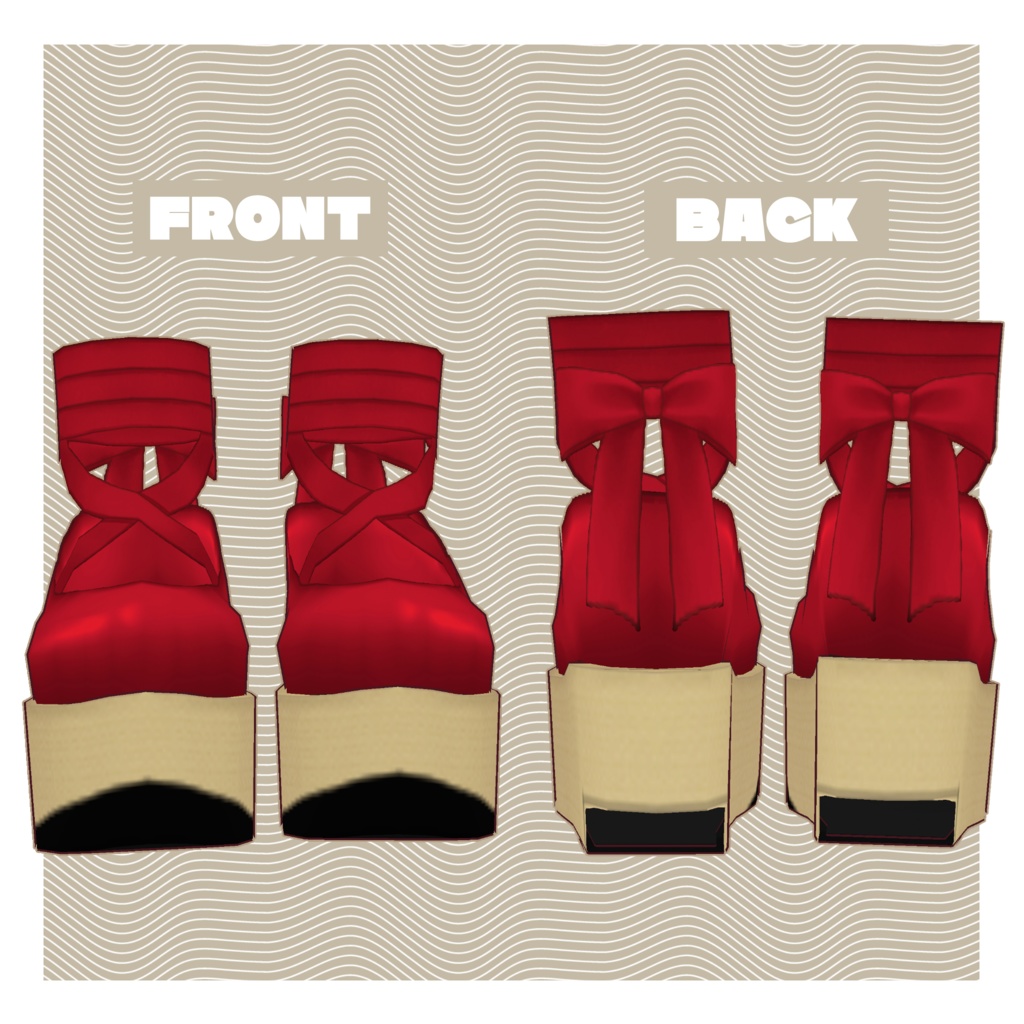 【VRoid】リボン付きブーツ