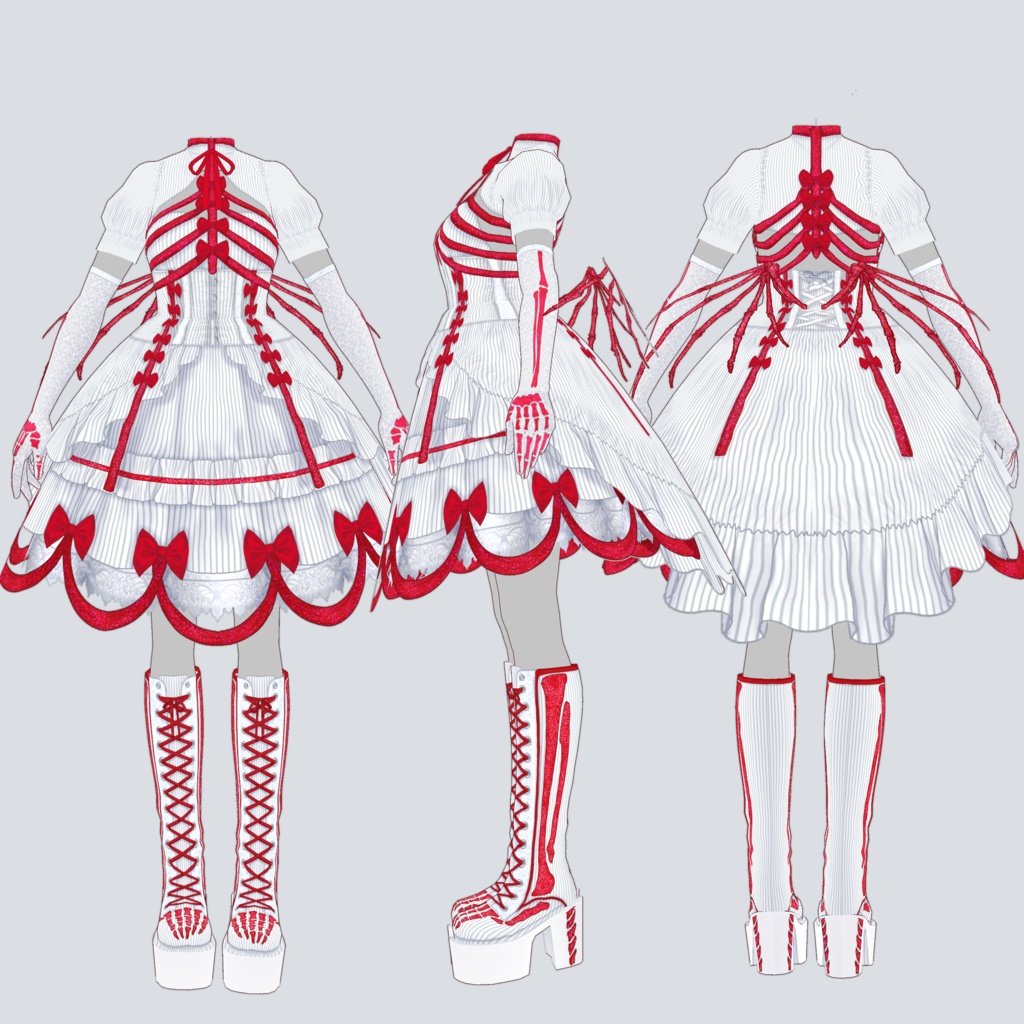 【VRoid向けテクスチャ】SkeletonGhostDress