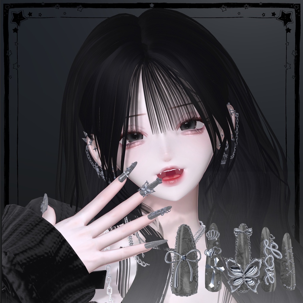 SALE!【6Avatar対応】ButterflyCrownNail 【MA対応】
