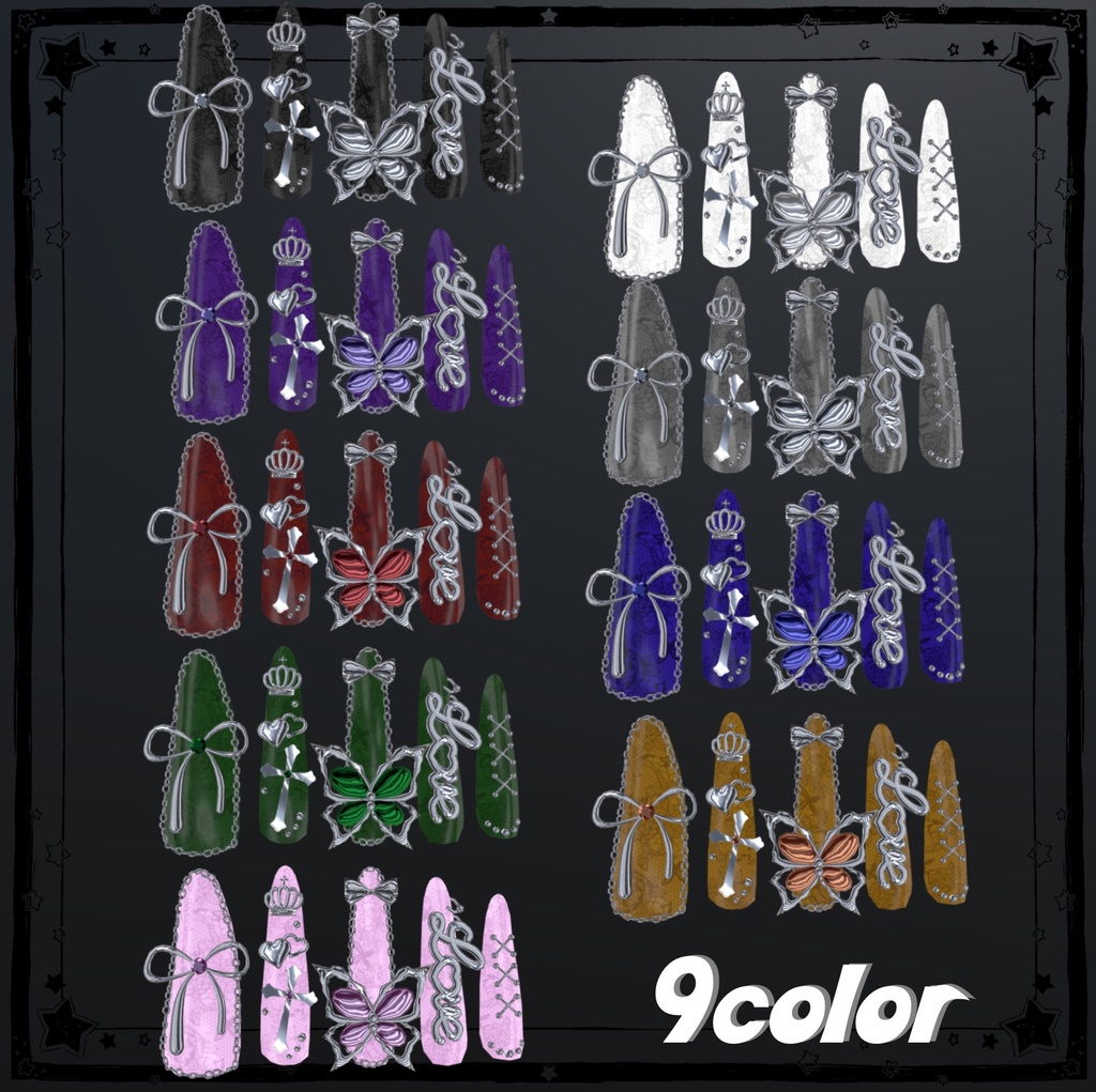 SALE!【6Avatar対応】ButterflyCrownNail 【MA対応】
