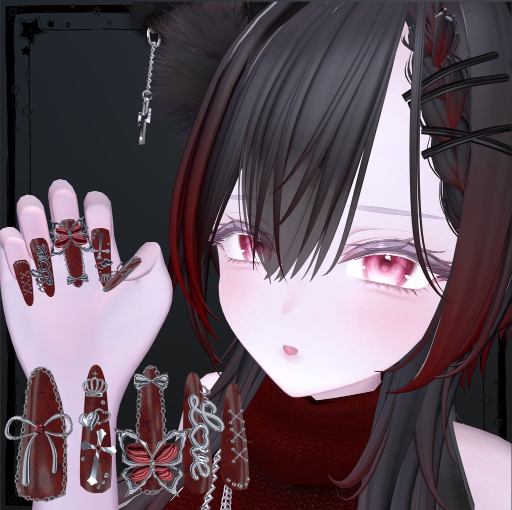SALE!【6Avatar対応】ButterflyCrownNail 【MA対応】