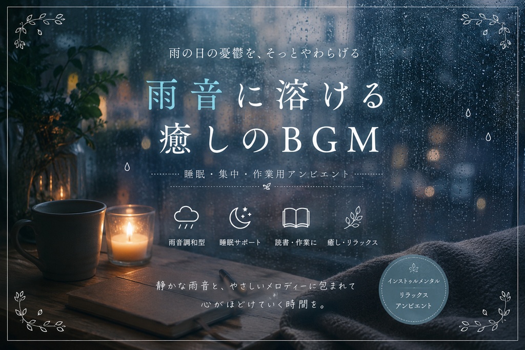雨音に溶ける癒しのBGM｜睡眠・集中・作業用アンビエント