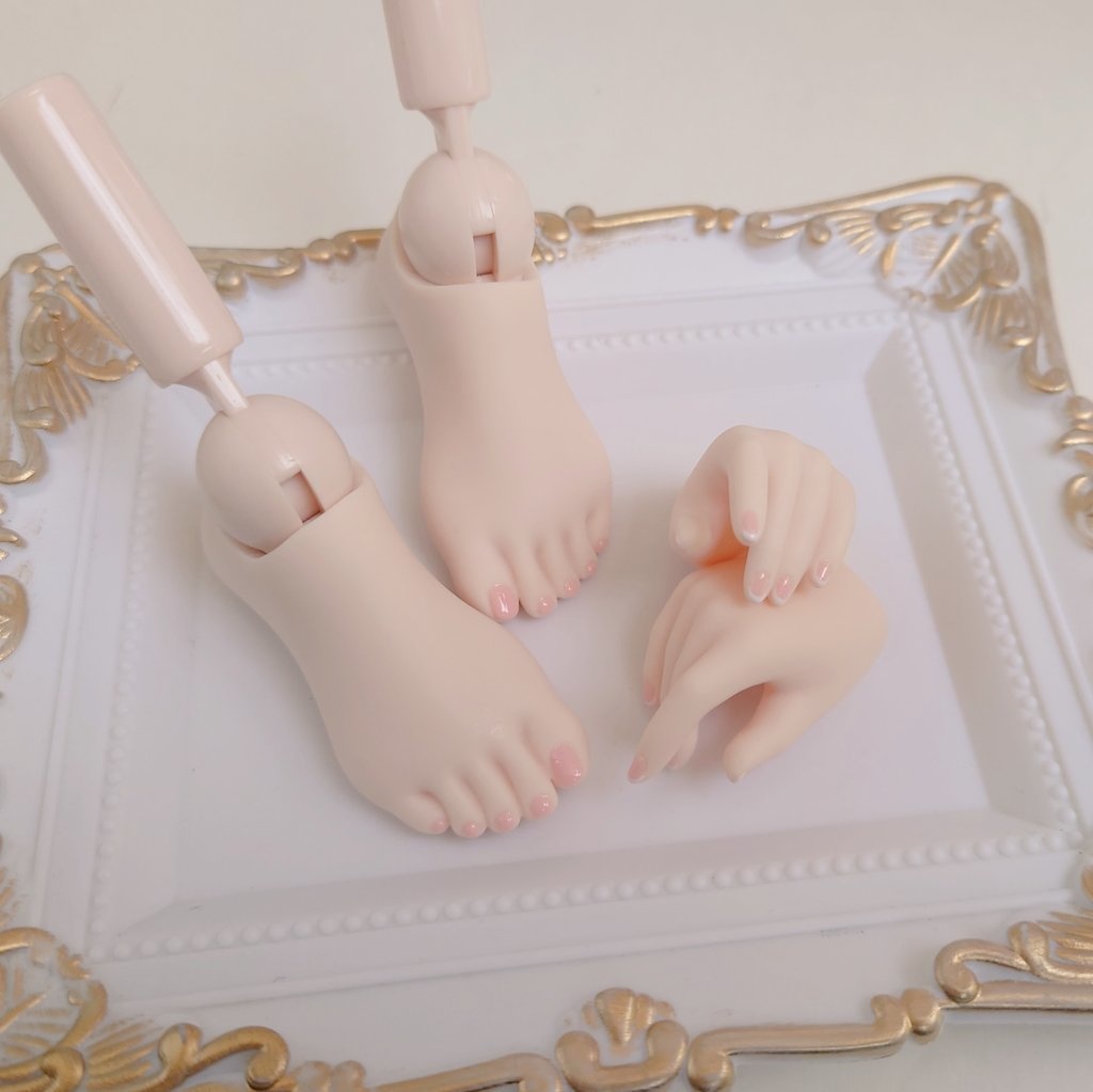 DD用シンプルフレンチネイルハンド＆フットセット(セミホワイト)