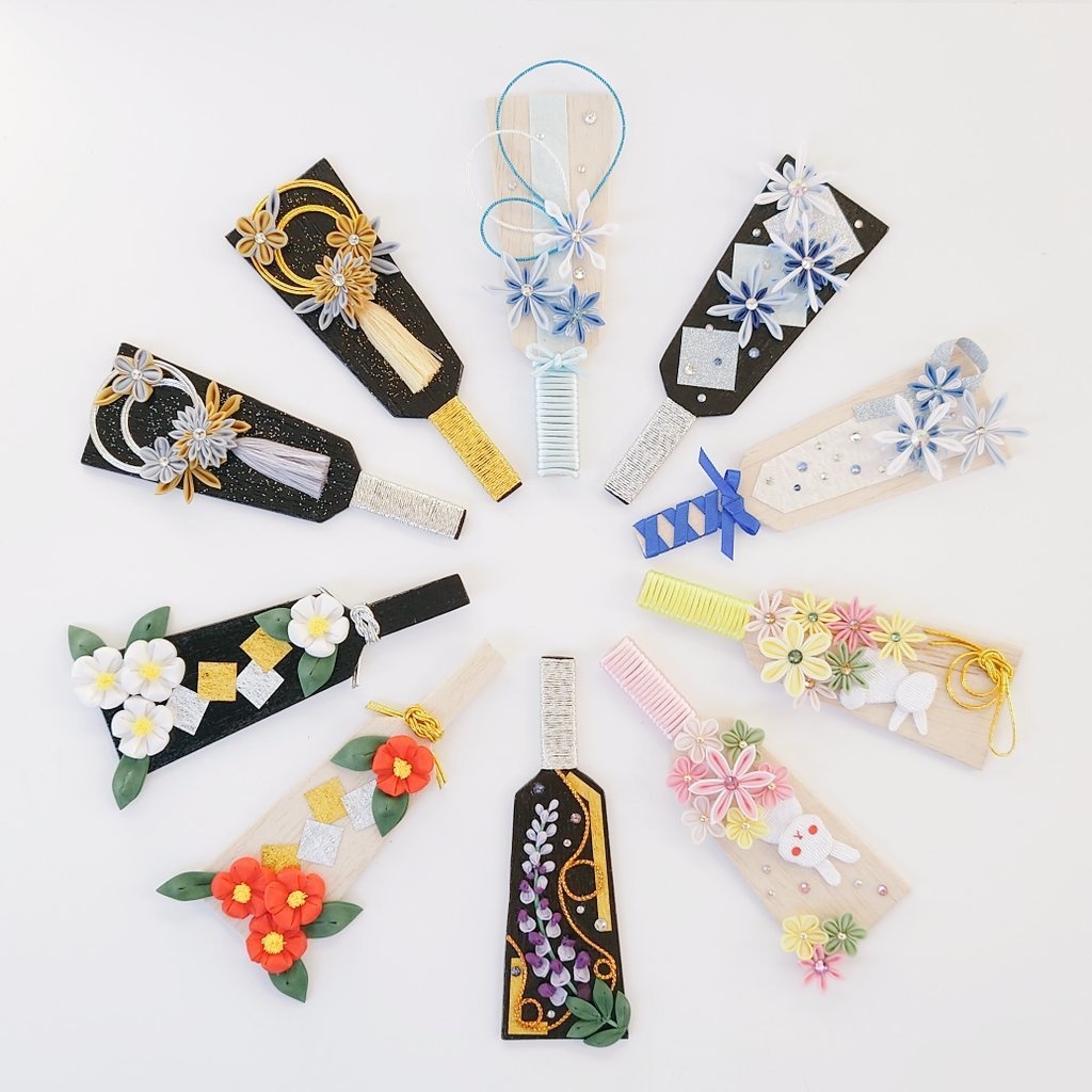 1/3ドール用 つまみ細工の飾り羽子板