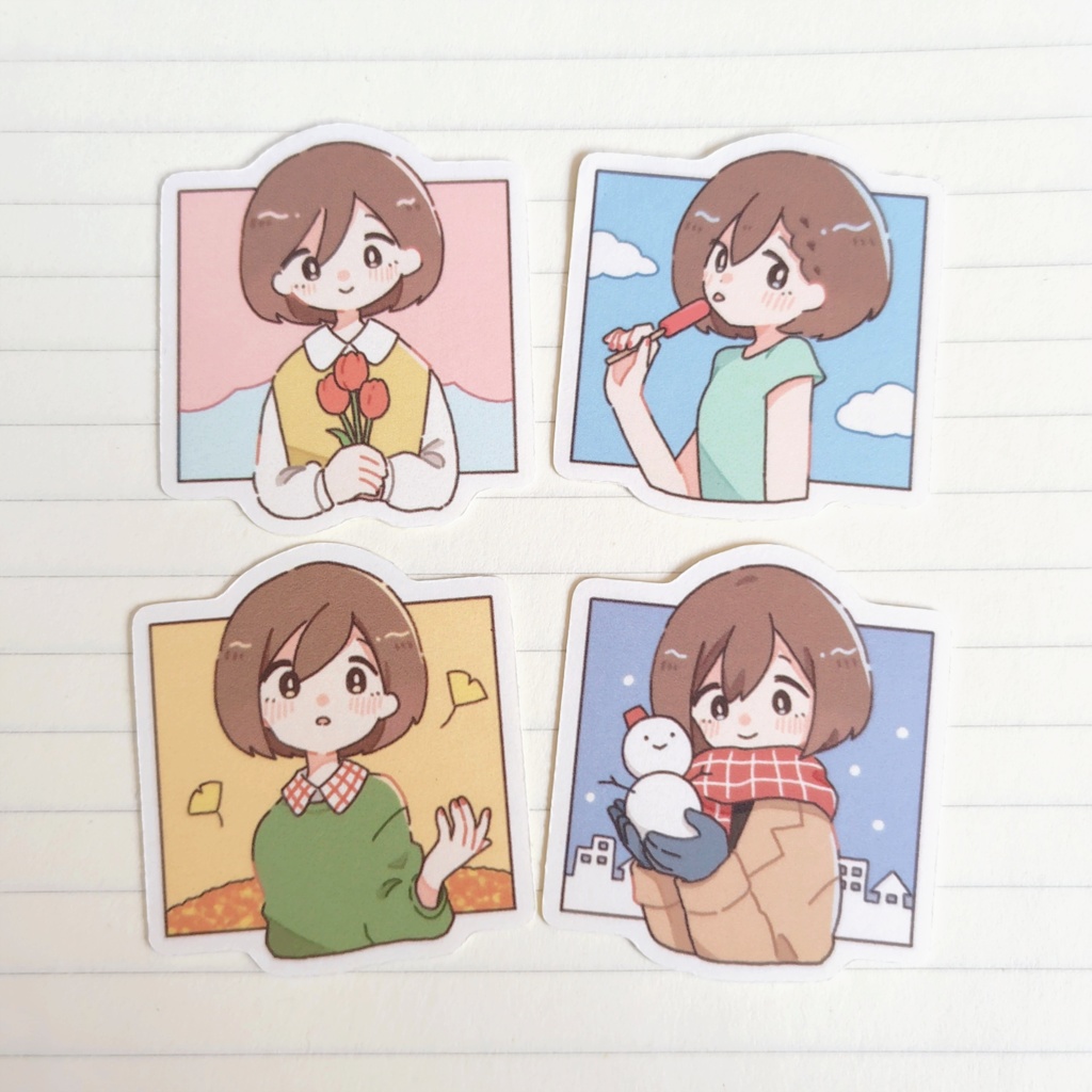 めーちゃんと春夏秋冬シールセット