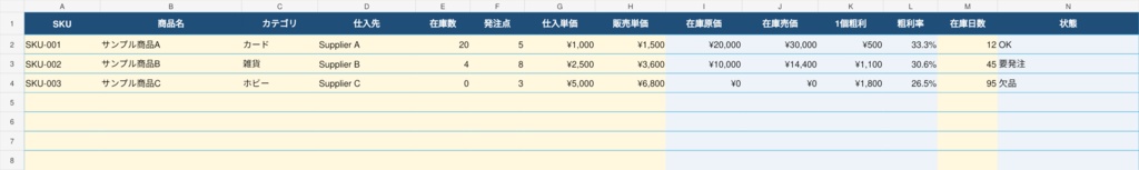 無料Lite版|せどり・小規模EC向け 在庫・粗利管理Excel