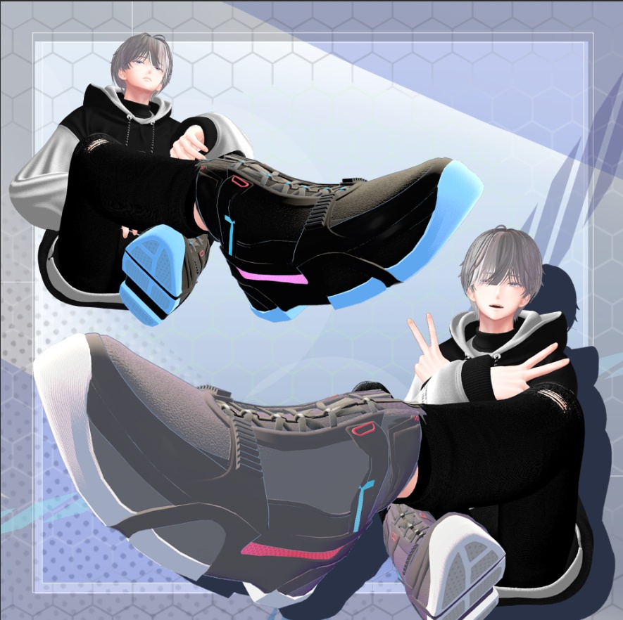 【VRChat想定】NEON STRIDE SHOES