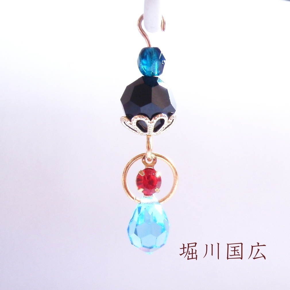 刀剣乱舞 沖田組 土方組 和泉守兼定 堀川国広 加州清光 大和守安定 イメージ スワロフスキー チェコドロップ 片耳 ピアス イヤリング