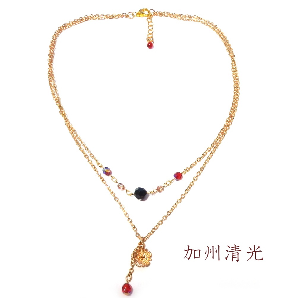 刀剣乱舞 初期刀 山姥切国広 加州清光 歌仙兼定 陸奥守吉行 蜂須賀虎徹 イメージ スワロフスキー 2連 ネックレス