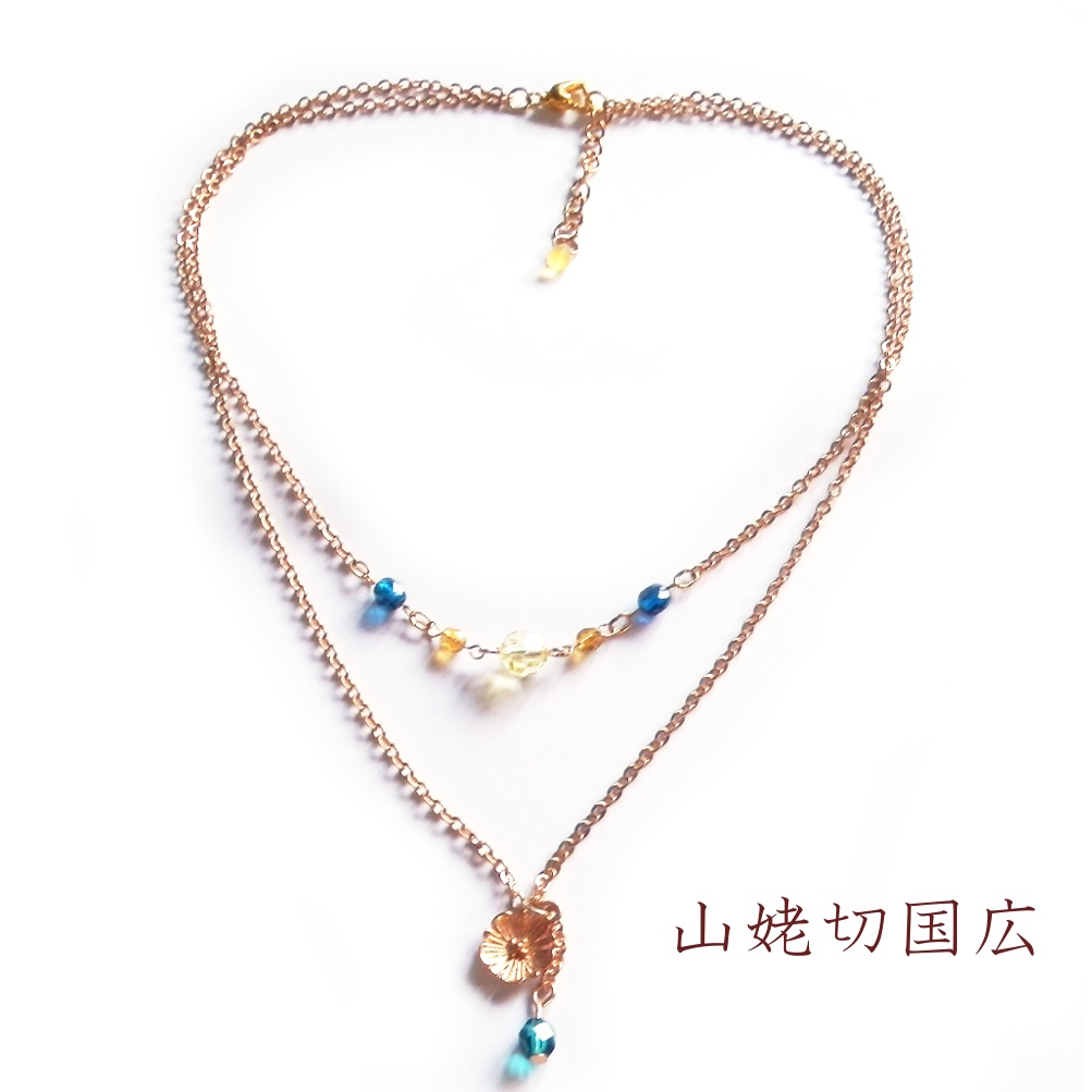 刀剣乱舞 初期刀 山姥切国広 加州清光 歌仙兼定 陸奥守吉行 蜂須賀虎徹 イメージ スワロフスキー 2連 ネックレス