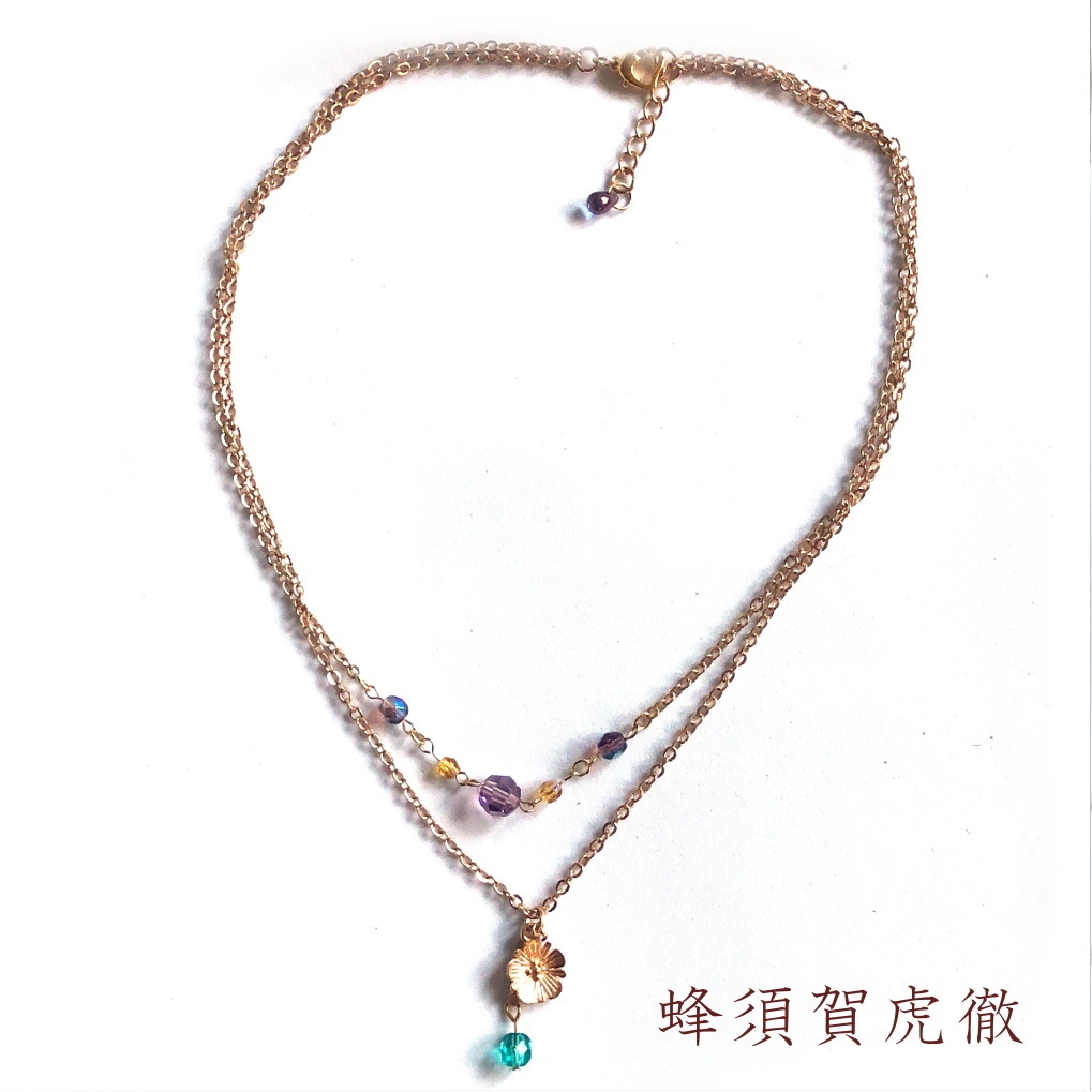 刀剣乱舞 初期刀 山姥切国広 加州清光 歌仙兼定 陸奥守吉行 蜂須賀虎徹 イメージ スワロフスキー 2連 ネックレス